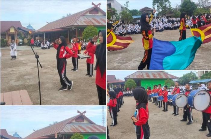 Penampilan Drum Band Gita Pesona Mandala Siswa/i MTs N Tanjab Barat 