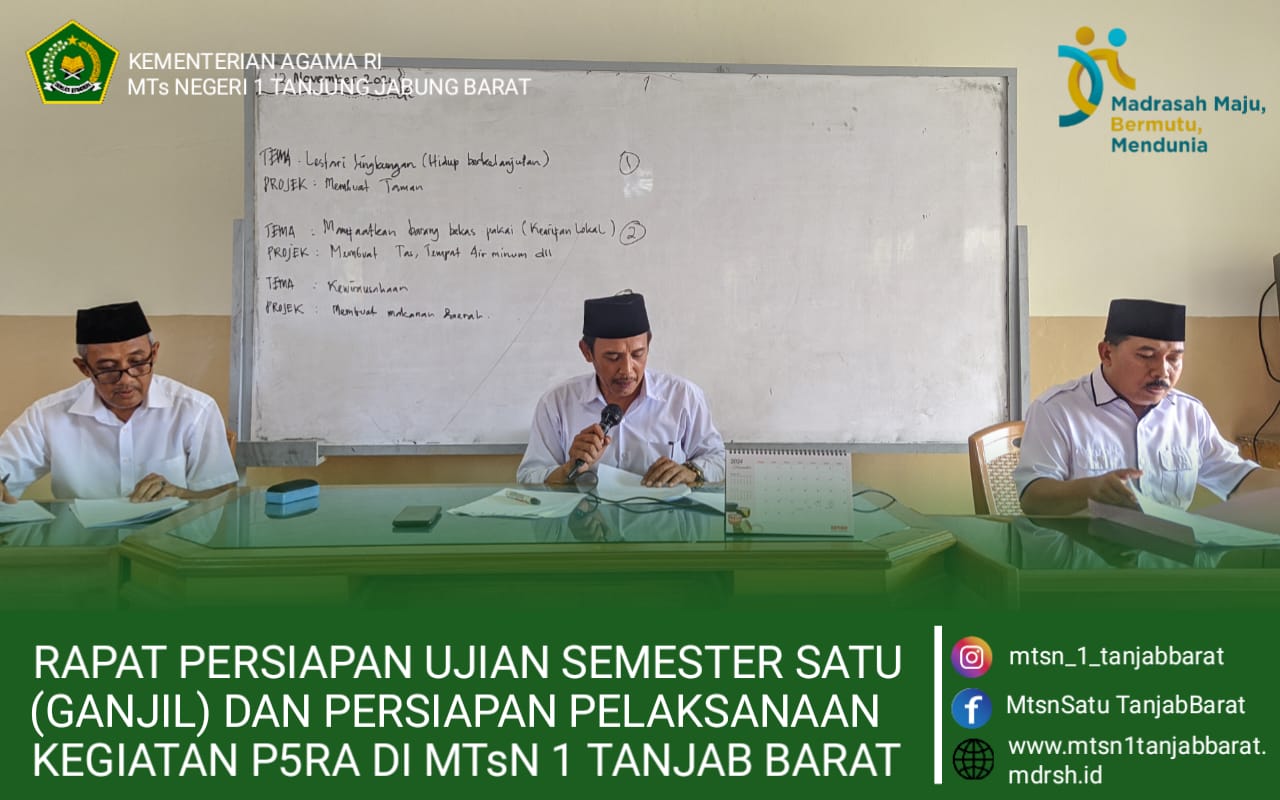 Kepala Madrasah Pimpin Rapat Persiapan Pelaksanaan Ujian Semester 1 Dan Kegiatan P5RA