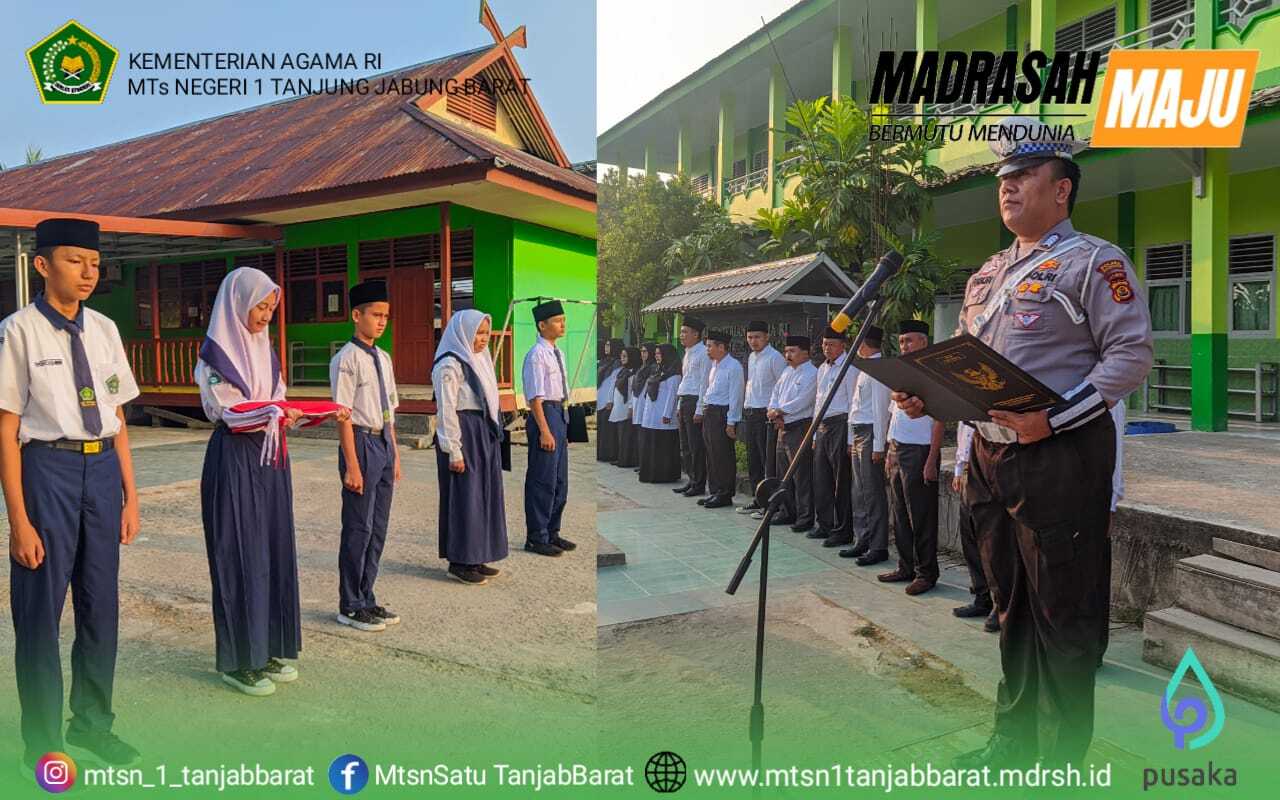 Menjadi Pembina Upacara, Ini yang disampaikan Satlantas Polres Tanjab Barat Dalam Amanatnya 
