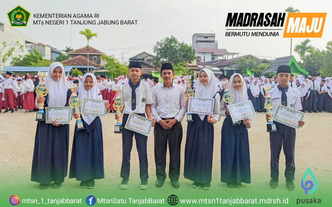 Siswa MTsN 1 Tanjab Barat berhasil raih 6 tropi pada MTQ Tingkat Kecamatan Tungkal Ilir Tahun 2024